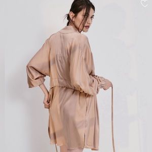 Lunya silk robe, dusty rose - washable